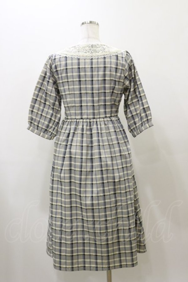 画像2: Fi.n.t / レース衿チェックワンピース Free L/BLUE H-25-12-01-074-CA-OP-NS-ZH (2)