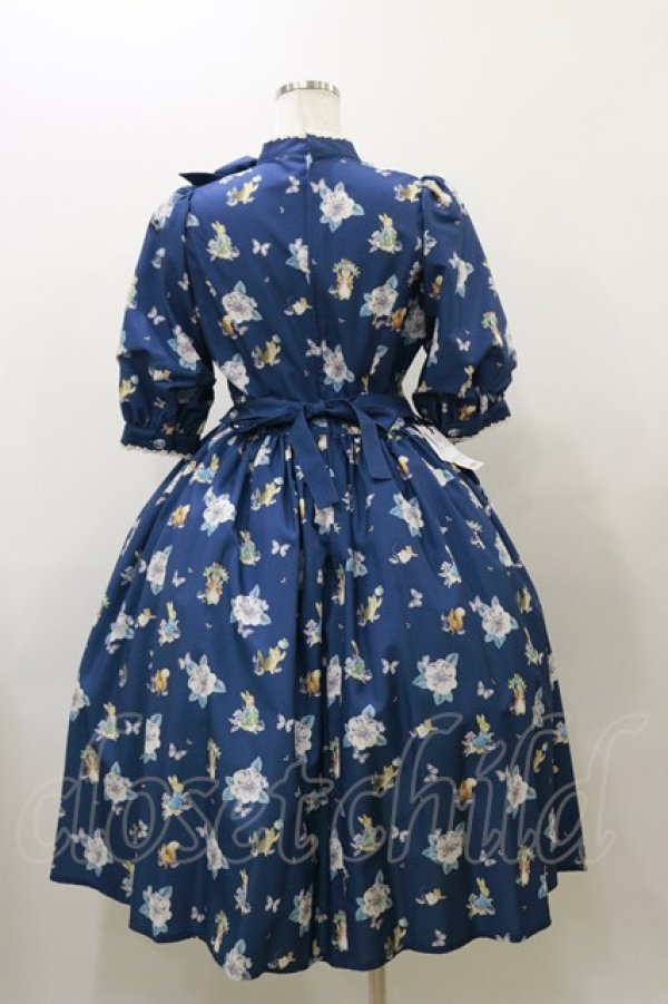 画像2: Innocent World / ピーターラビット小花レースワンピース M ネイビー H-25-12-01-075-IW-OP-NS-ZH (2)