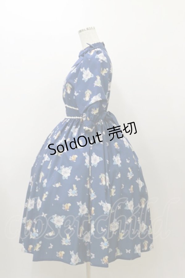 画像3: Innocent World / ピーターラビット小花レースワンピース M ネイビー H-25-12-01-075-IW-OP-NS-ZH (3)