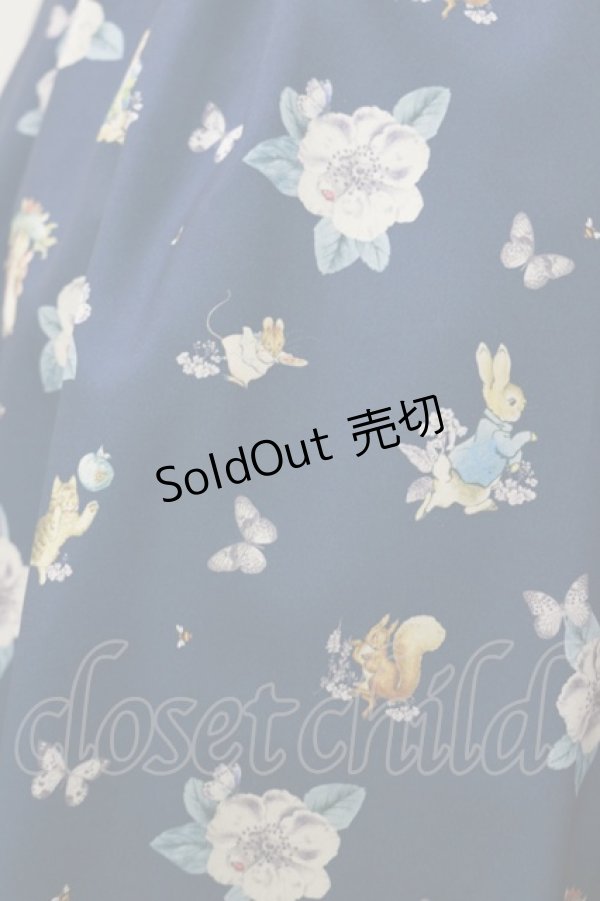 画像4: Innocent World / ピーターラビット小花レースワンピース M ネイビー H-25-12-01-075-IW-OP-NS-ZH (4)