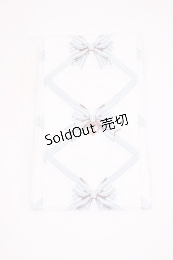 画像1: BABY,THE STARS SHINE BRIGHT / リボン柄プリントオーバーニーソックス  オフ/サックス H-25-12-01-1035-BA-ZA-NS-ZH (1)