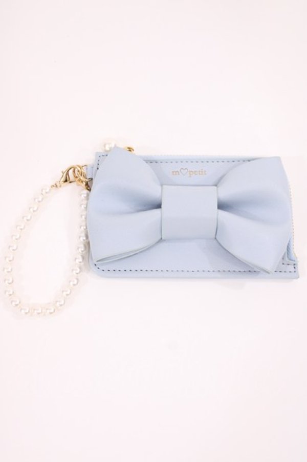 画像1: m petit by misako / NINA’Sコラボリボンコインケース  サックス H-25-12-01-1036-LO-ZA-NS-ZH (1)