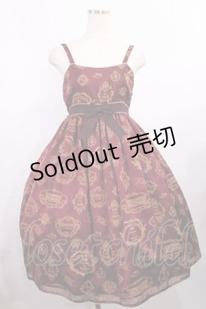 画像: ALICE and the PIRATES / Vintage label stampジャンパースカートII Free ボルドー H-25-12-01-1003-PA-OP-NS-ZH