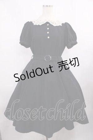 画像: Innocent World / ケミカルレースのフレアー半袖ワンピース M ネイビー H-25-12-01-1007-IW-OP-NS-ZH