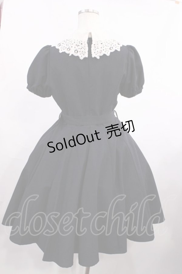 画像2: Innocent World / ケミカルレースのフレアー半袖ワンピース M ネイビー H-25-12-01-1007-IW-OP-NS-ZH (2)