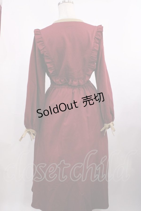 画像2: LEBECCA boutique / オレグラッセとフリルリボンワンピース Free ワイン H-25-12-01-1016-EL-OP-NS-ZH (2)