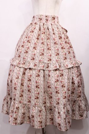 画像: axes femme kawaii / ストライプローズ柄スカート M 生成り H-25-12-01-1019-AX-SK-NS-ZH