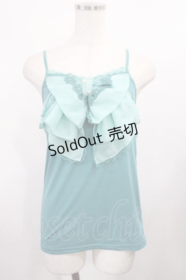 画像1: axes femme / リボンキャミソール M グリーン H-25-12-01-1021-AX-TO-NS-ZH (1)