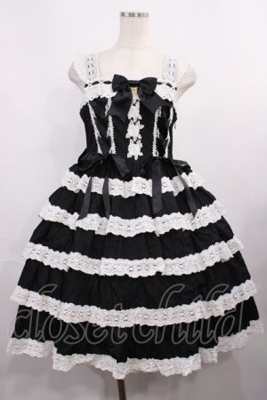 画像: BABY,THE STARS SHINE BRIGHT / Romantic Dream Roseジャンパースカート Free ブラック/オフ白 H-25-12-01-1002-BA-OP-NS-ZH