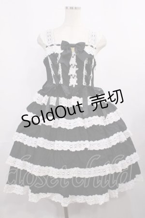 画像: BABY,THE STARS SHINE BRIGHT / Romantic Dream Roseジャンパースカート Free ブラック/オフ白 H-25-12-01-1002-BA-OP-NS-ZH