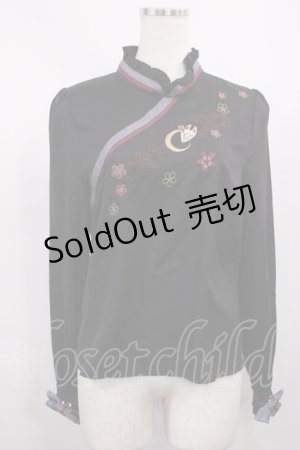 画像: Amavel / 和風ブラウス Free ブラック H-25-12-01-1024-CA-BL-NS-ZH