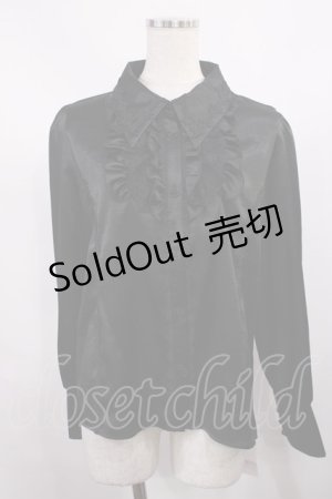 画像: DearMyLove / ゴシック風バラレースフリルブラウス 3L ブラック H-25-12-01-1025-EL-BL-NS-ZH