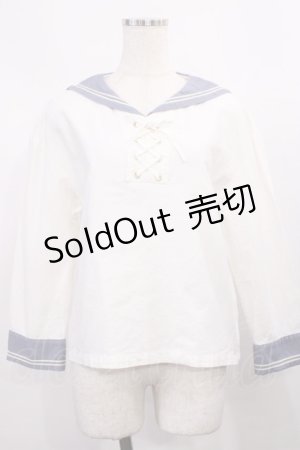 画像: Fi.n.t / セーラーブラウス Free オフ/ブルー H-25-12-01-1026-CA-BL-NS-ZH