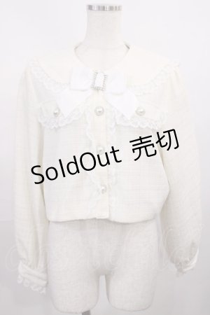 画像: Honey Cinnamon / レースフリルツイードジャケット Free アイボリー H-25-12-01-1027-LO-JA-NS-ZH