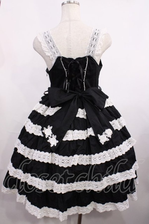 画像3: BABY,THE STARS SHINE BRIGHT / Romantic Dream Roseジャンパースカート Free ブラック/オフ白 H-25-12-01-1002-BA-OP-NS-ZH (3)