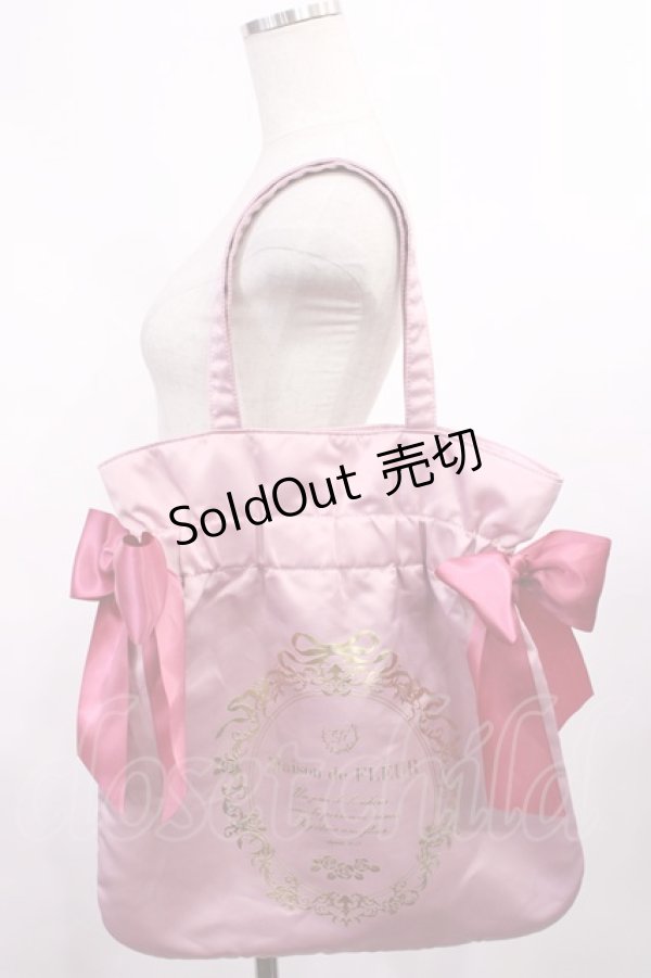 画像1: Maison de FLEUR / 9th Anniversaryダブルリボントート  ピンク H-25-12-01-1032-LO-BG-NS-ZH (1)