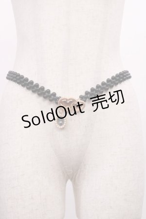 画像: m petit by misako / サンリオキャラクターズコラボ クロミ パールベルト  ブラック H-25-12-01-1034-LO-ZA-NS-ZH