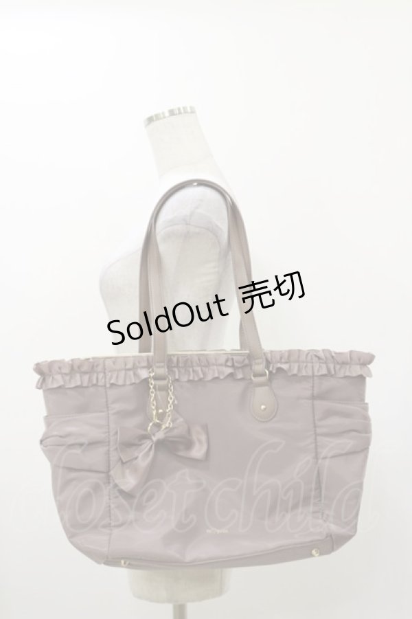 画像1: m petit by misako / フリルリボントートバッグ  モカ H-25-12-01-018-LO-BG-NS-ZH (1)