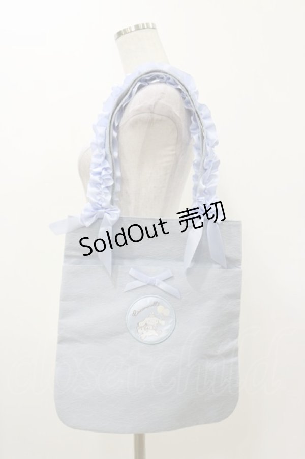 画像1: サンリオ / シナモロールフリルトート  サックス H-25-12-01-019-EL-BG-NS-ZH (1)