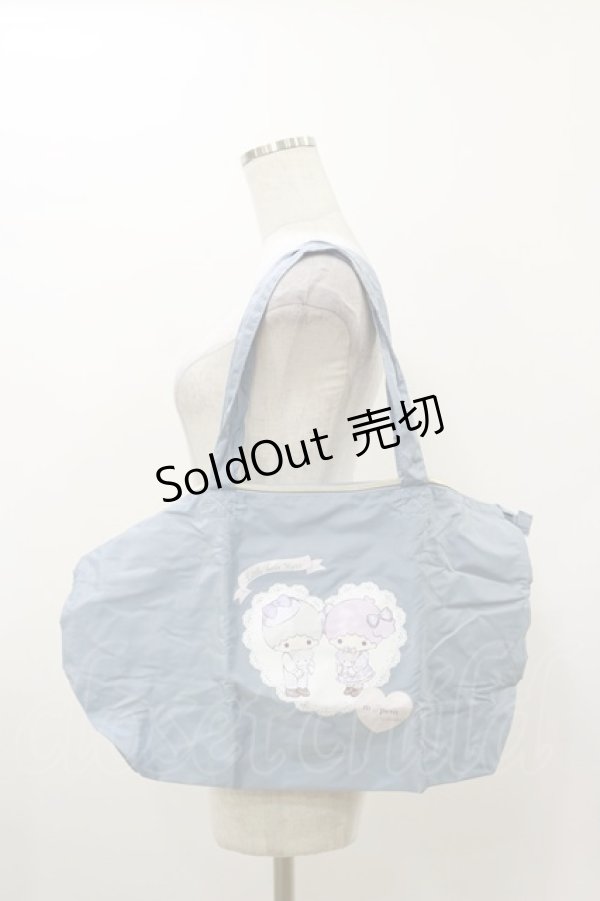 画像1: m petit by misako / サンリオキャラクターズコラボポーチ付きエコバッグ  サックス H-25-12-01-020-LO-BG-NS-ZH (1)