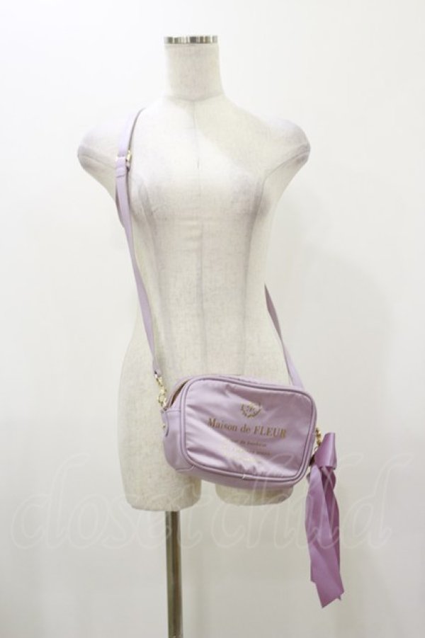 画像1: Maison de FLEUR / サテンリボンショルダーバッグ  ラベンダー H-25-12-01-038-LO-BG-NS-ZH (1)