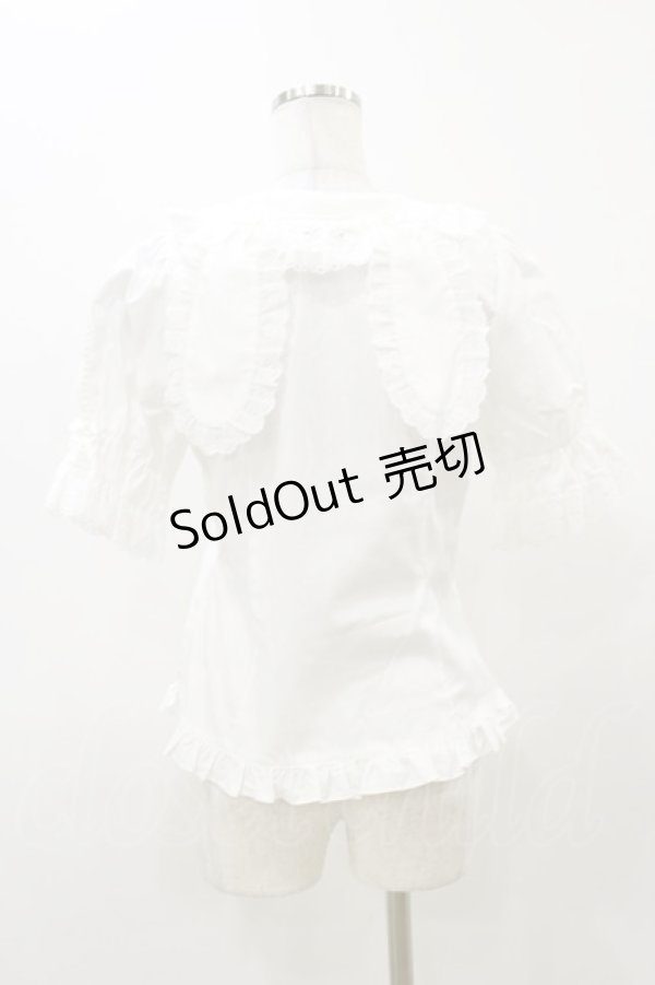 画像2: BABY,THE STARS SHINE BRIGHT / うさくみゃちゃんのSweetStrawberryブラウス Free オフ白 H-25-12-01-048-BA-BL-NS-ZH (2)