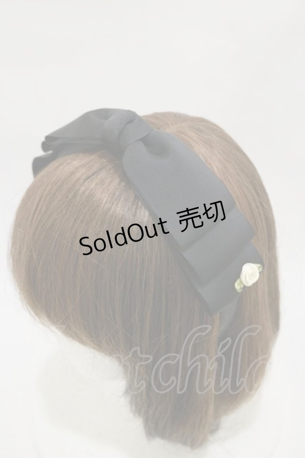 画像1: m petit by misako / NINA'sコラボ AM*NIリボンカチューシャ  ブラック H-25-12-02-001-LO-AC-NS-ZH (1)