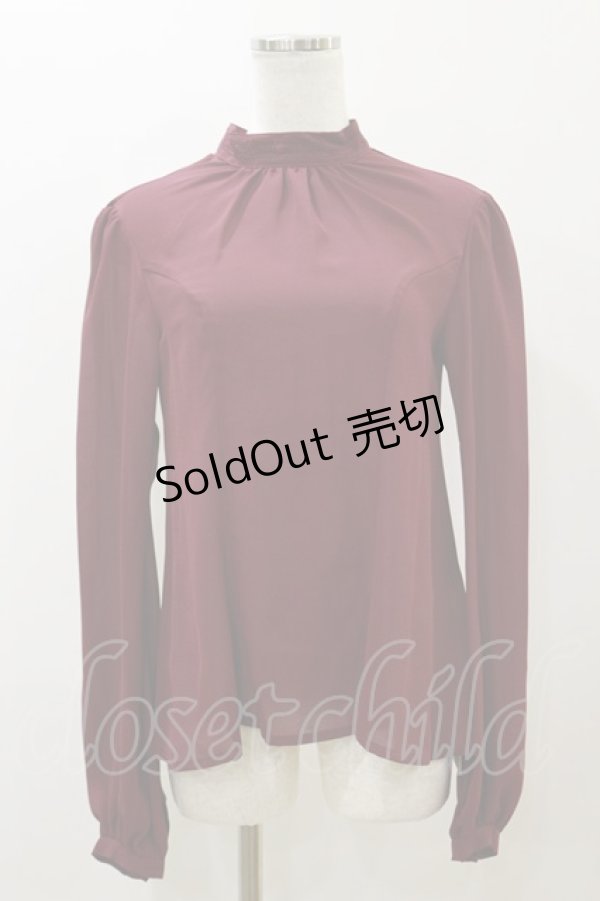 画像1: Victorian maiden / ロイヤルレーススタンドカラーブラウス Free ボルドー H-25-12-02-058-CL-BL-NS-ZH (1)