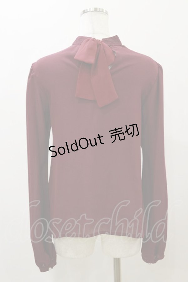 画像2: Victorian maiden / ロイヤルレーススタンドカラーブラウス Free ボルドー H-25-12-02-058-CL-BL-NS-ZH (2)