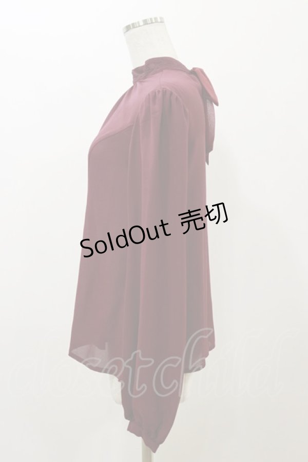 画像3: Victorian maiden / ロイヤルレーススタンドカラーブラウス Free ボルドー H-25-12-02-058-CL-BL-NS-ZH (3)