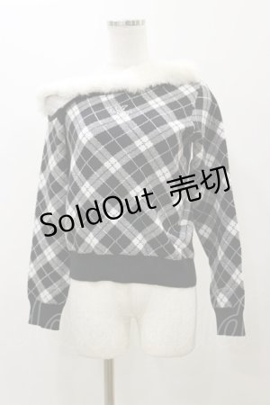 画像: Ank Rouge / ワンショルファーニットプルオーバー M ブラック H-25-12-02-059-CA-TO-NS-ZH