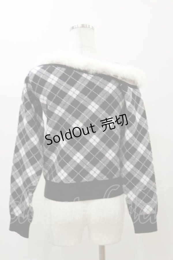 画像2: Ank Rouge / ワンショルファーニットプルオーバー M ブラック H-25-12-02-059-CA-TO-NS-ZH (2)