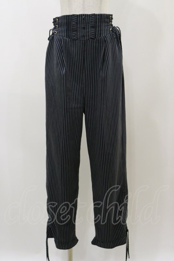 画像1: axes femme / ハイウエストストライプパンツ Free ネイビ H-25-12-02-060-AX-PA-NS-ZH (1)