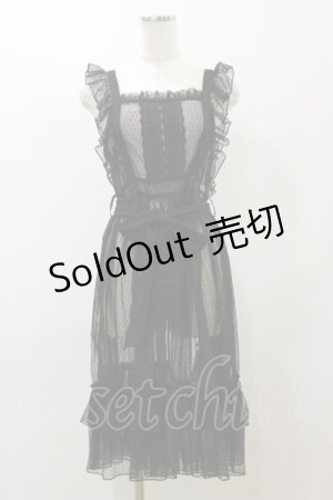 画像: axes femme kawaii / ドットチュールエプロン M ブラック H-25-12-02-066-AX-OP-NS-ZH