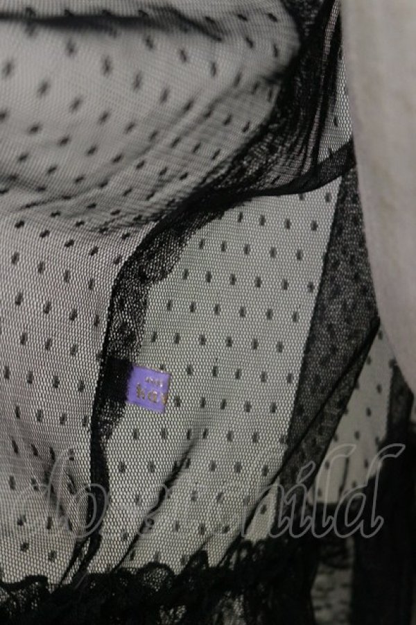 画像3: axes femme kawaii / ドットチュールエプロン M ブラック H-25-12-02-066-AX-OP-NS-ZH (3)