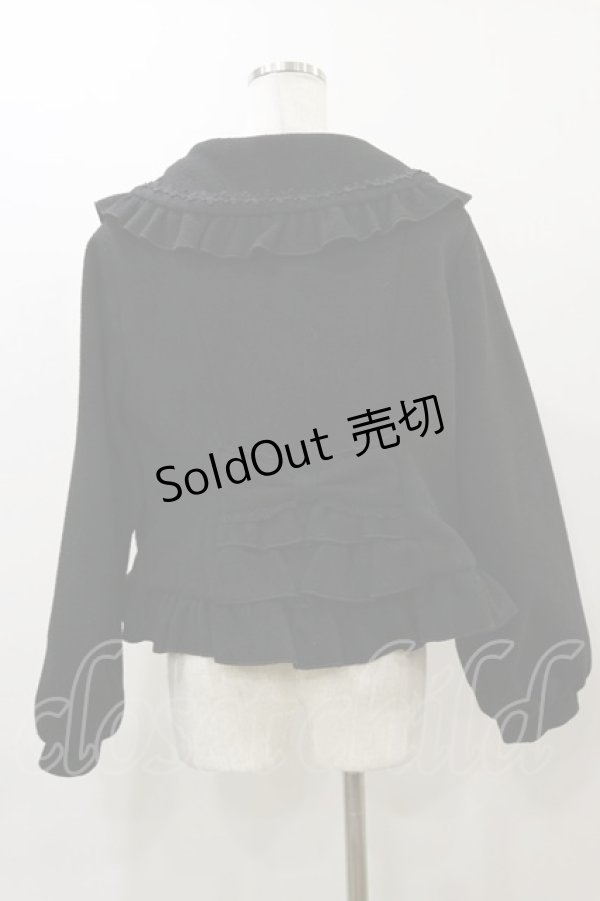 画像2: axes femme kawaii / バックフリルショートコート M ブラック H-25-12-02-069-AX-CO-NS-ZH (2)