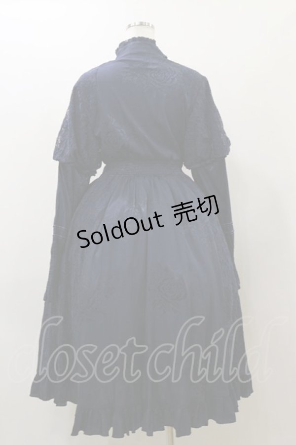 画像2: Hoshibako Works / 藤花集 ジゴスリーブワンピース M ネイビー H-25-12-02-073-LO-OP-NS-ZH (2)