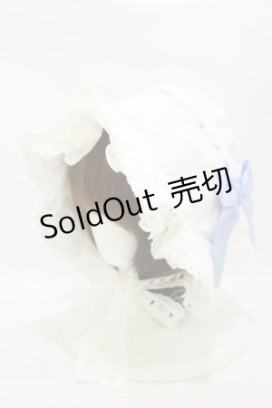 画像: Jamie エーエヌケー / リボンボンネット  オフ/サックス H-25-12-02-014-LO-AC-NS-ZH