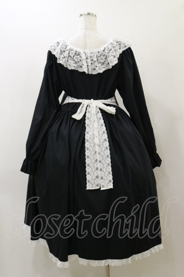 画像2: marcHenTica / ストライプワンピース プリンセスサイズ ブラック H-25-12-02-074-LO-OP-NS-ZH (2)