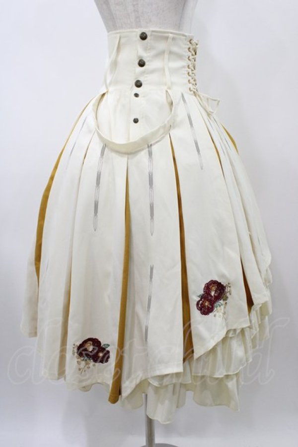 画像3: Ozz oneste / 椿刺繍スカート  生成 H-25-12-02-1030-OO-SK-KB-ZH (3)