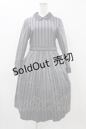画像: Jane Marple / Regimental stripeのコレットドレス  グレー H-25-12-02-1038-JM-OP-KB-ZH