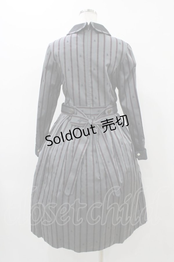 画像2: Jane Marple / Regimental stripeのコレットドレス  グレー H-25-12-02-1038-JM-OP-KB-ZH (2)