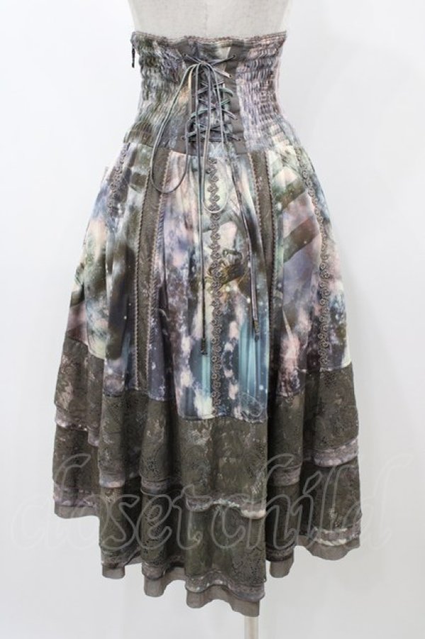 画像2: Rozen Kavalier / プリントハイウエストフィッシュテールスカートスカート  カーキ H-25-12-02-1043-OO-SK-KB-ZH (2)