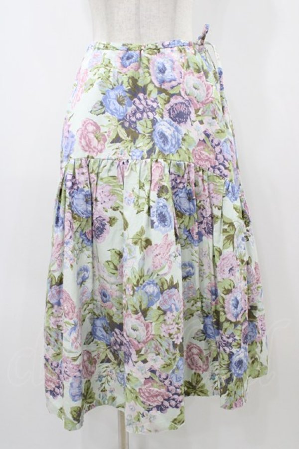 画像1: Jane Marple Dans Le Salon / Jardin Des Fleursのドレススカート  ミント H-25-12-02-1044-JM-SK-KB-ZH (1)