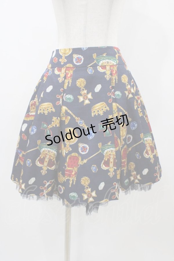 画像1: Jane Marple / ロイヤルコレクションスカート  ネイビー H-25-12-02-1045-JM-SK-KB-ZH (1)