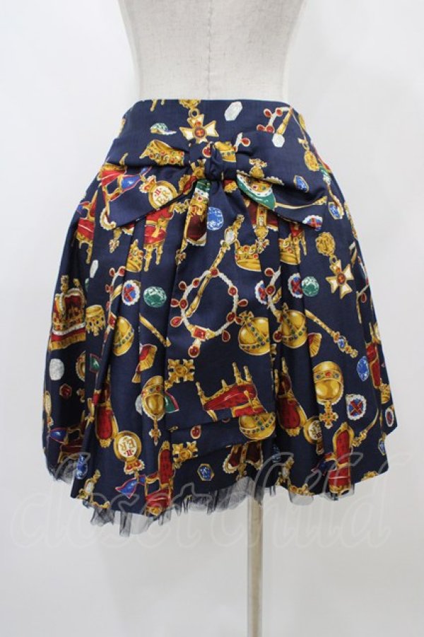 画像2: Jane Marple / ロイヤルコレクションスカート  ネイビー H-25-12-02-1045-JM-SK-KB-ZH (2)