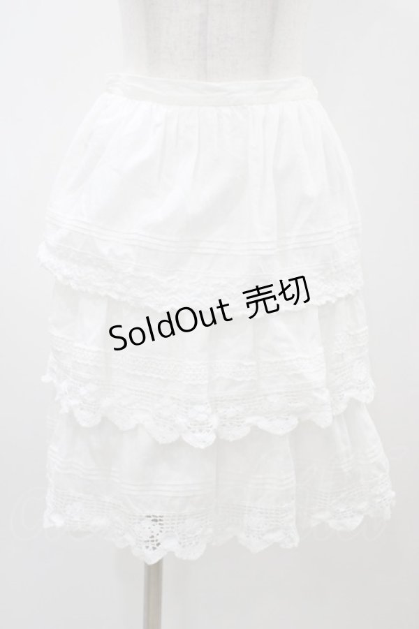 画像1: Jane Marple / ピンタックレーススカート  白 H-25-12-02-1046-JM-SK-KB-ZT1208H (1)