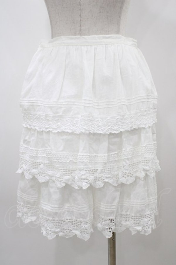画像2: Jane Marple / ピンタックレーススカート  白 H-25-12-02-1046-JM-SK-KB-ZH (2)