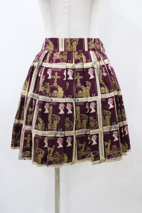 画像1: Jane Marple / Royal Stampのミニスカート  ボルドー H-25-12-02-1047-JM-SK-KB-ZH (1)