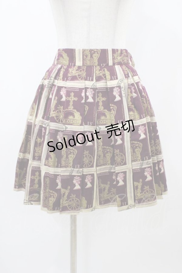 画像1: Jane Marple / Royal Stampのミニスカート  ボルドー H-25-12-02-1047-JM-SK-KB-ZH (1)